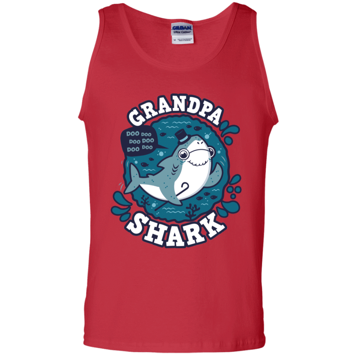 T-Shirts Red / S Shark Family trazo - Grandpa Men's Tank Top