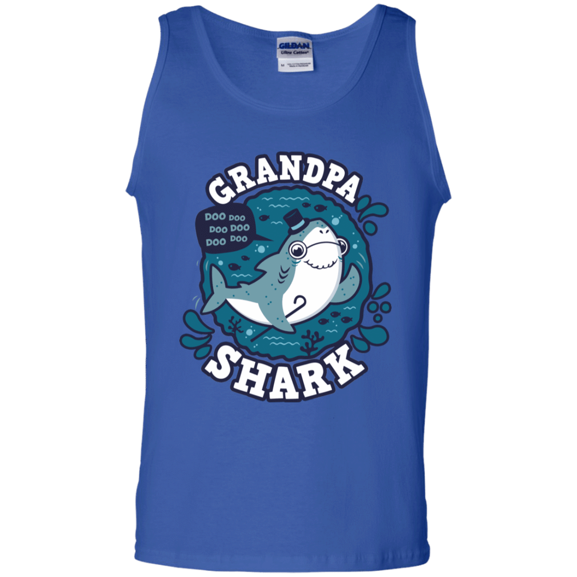 T-Shirts Royal / S Shark Family trazo - Grandpa Men's Tank Top