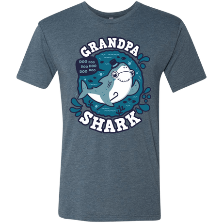 T-Shirts Indigo / S Shark Family trazo - Grandpa Men's Triblend T-Shirt