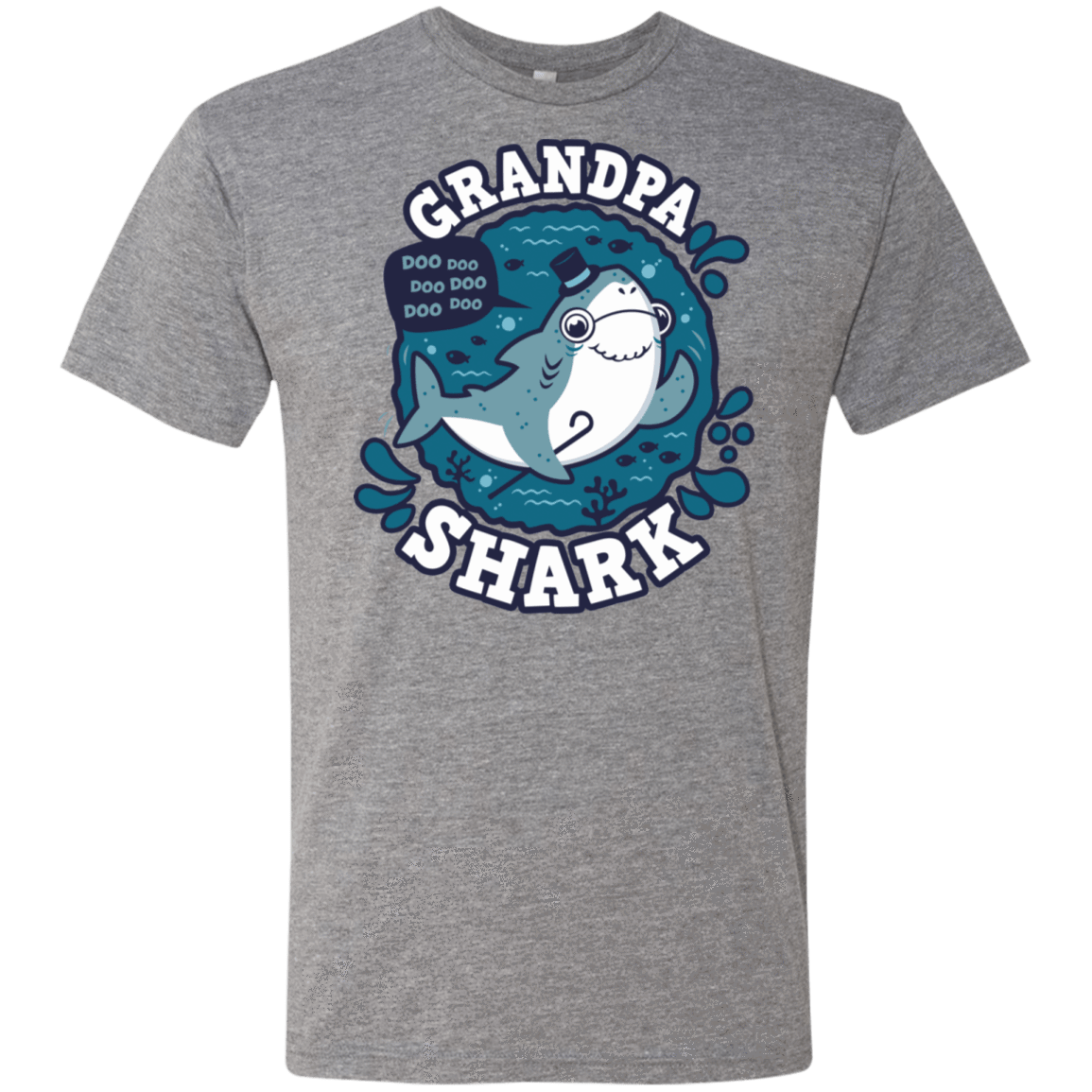 T-Shirts Premium Heather / S Shark Family trazo - Grandpa Men's Triblend T-Shirt