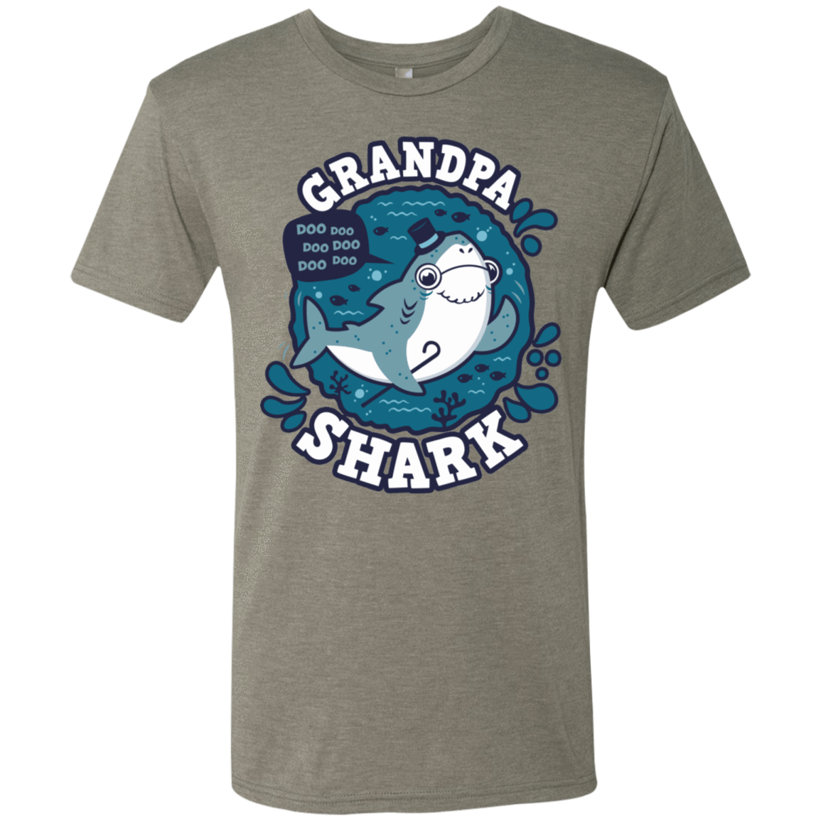 T-Shirts Venetian Grey / S Shark Family trazo - Grandpa Men's Triblend T-Shirt