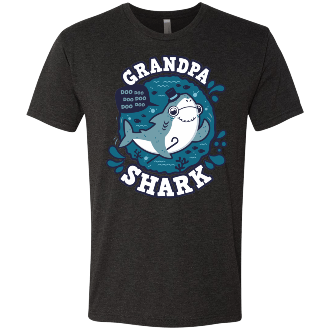 T-Shirts Vintage Black / S Shark Family trazo - Grandpa Men's Triblend T-Shirt