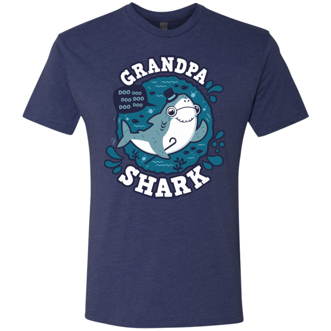 T-Shirts Vintage Navy / S Shark Family trazo - Grandpa Men's Triblend T-Shirt