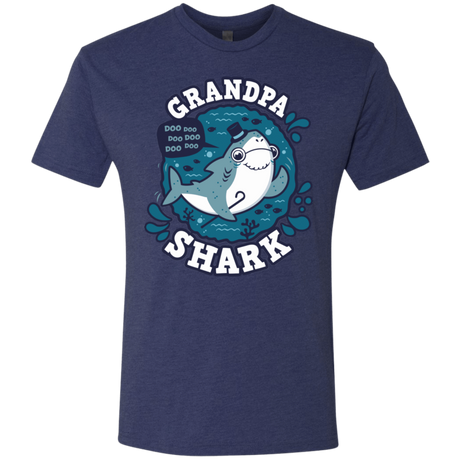 T-Shirts Vintage Navy / S Shark Family trazo - Grandpa Men's Triblend T-Shirt