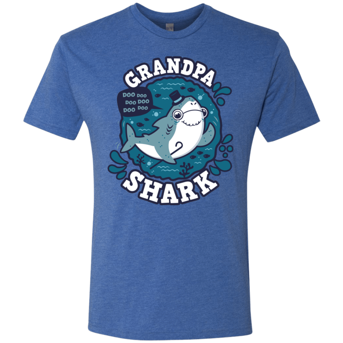 T-Shirts Vintage Royal / S Shark Family trazo - Grandpa Men's Triblend T-Shirt