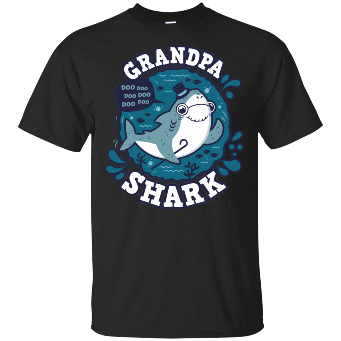 T-Shirts Black / S Shark Family trazo - Grandpa T-Shirt