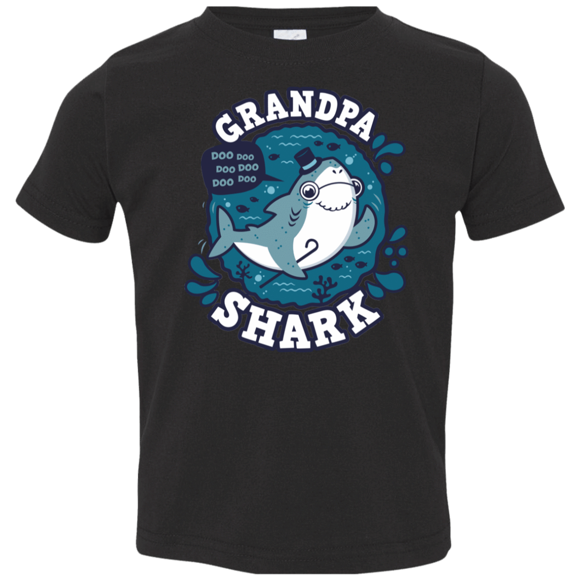 T-Shirts Black / 2T Shark Family trazo - Grandpa Toddler Premium T-Shirt