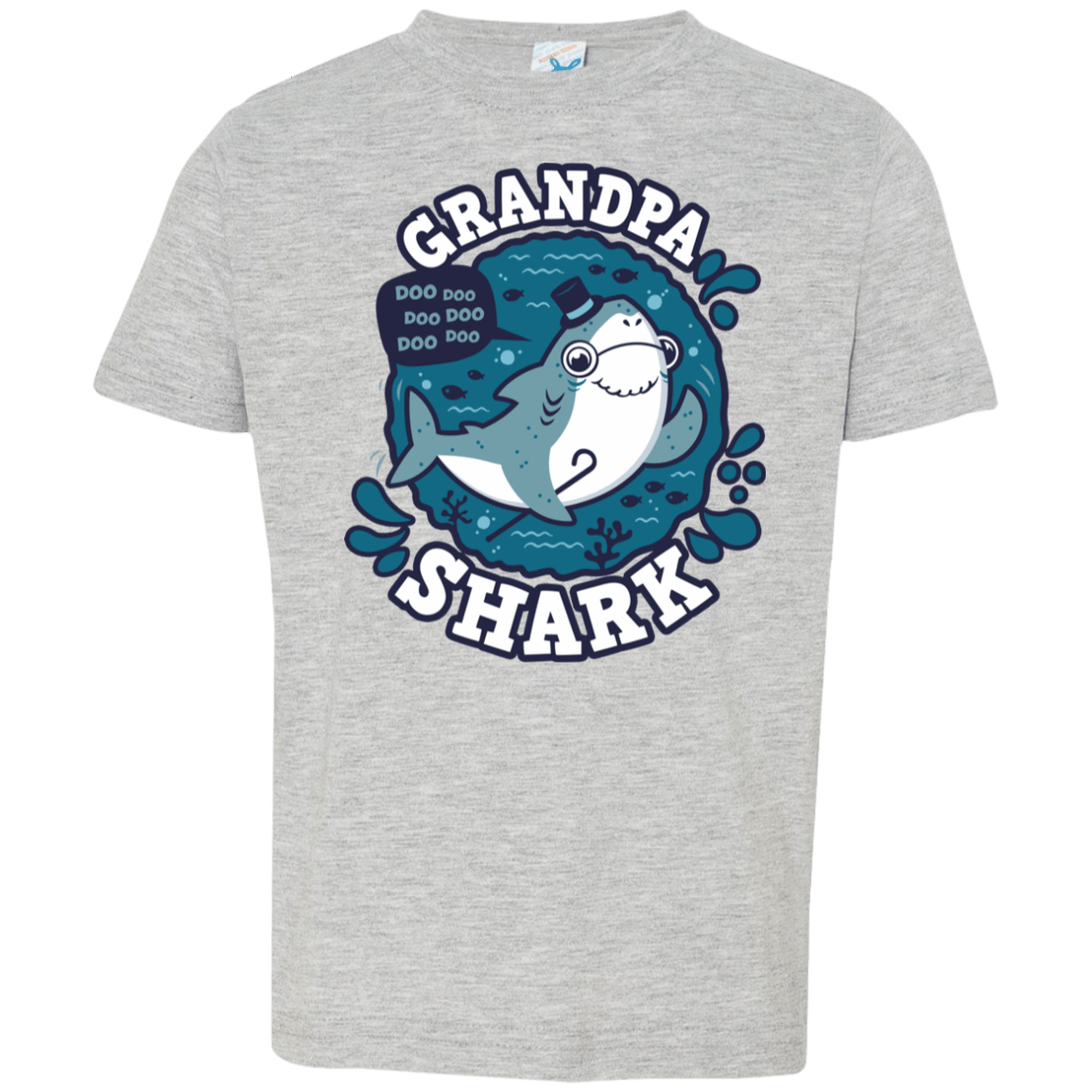 T-Shirts Heather Grey / 2T Shark Family trazo - Grandpa Toddler Premium T-Shirt