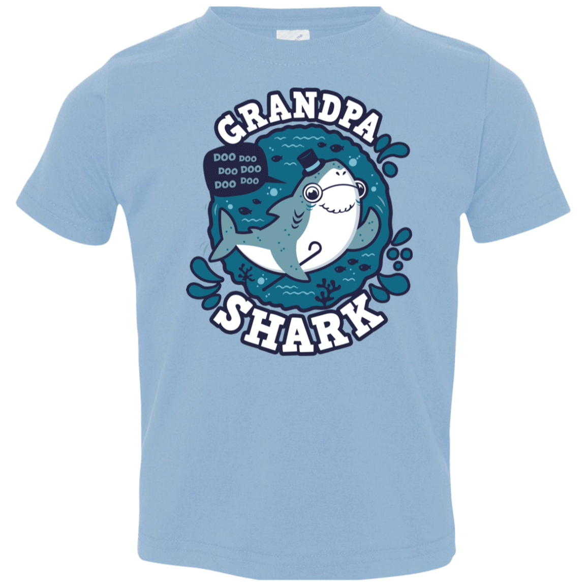T-Shirts Light Blue / 2T Shark Family trazo - Grandpa Toddler Premium T-Shirt