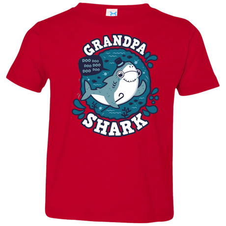 T-Shirts Red / 2T Shark Family trazo - Grandpa Toddler Premium T-Shirt