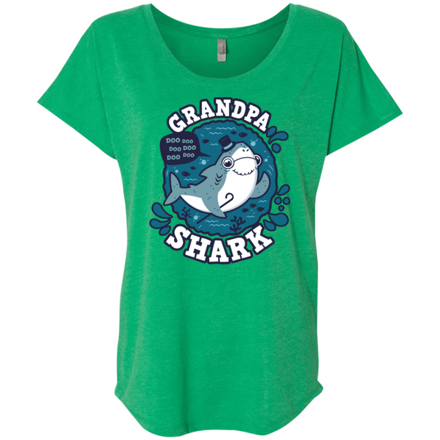 T-Shirts Envy / X-Small Shark Family trazo - Grandpa Triblend Dolman Sleeve