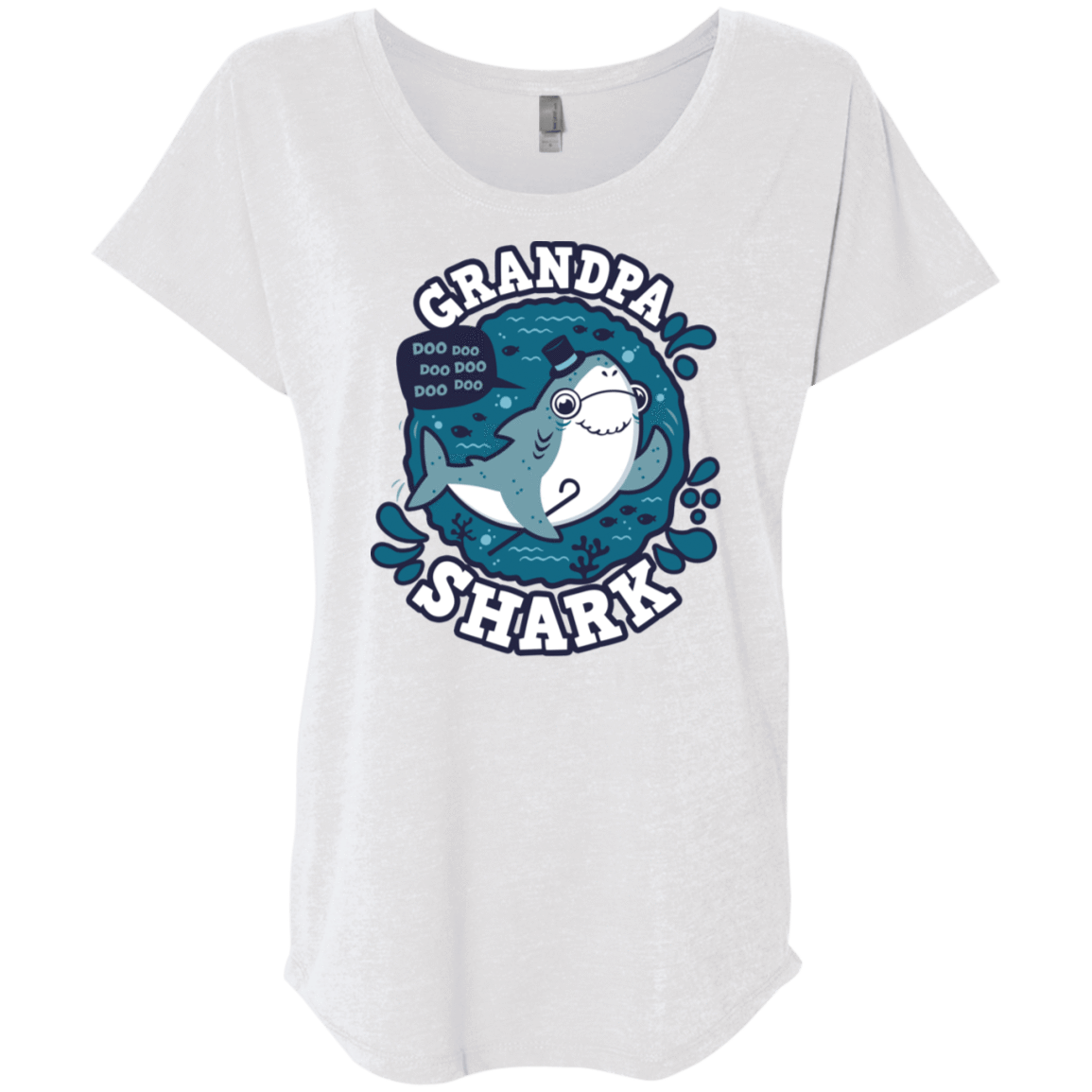 T-Shirts Heather White / X-Small Shark Family trazo - Grandpa Triblend Dolman Sleeve