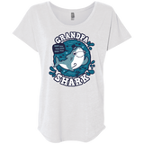 T-Shirts Heather White / X-Small Shark Family trazo - Grandpa Triblend Dolman Sleeve