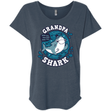 T-Shirts Indigo / X-Small Shark Family trazo - Grandpa Triblend Dolman Sleeve