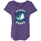 T-Shirts Purple Rush / X-Small Shark Family trazo - Grandpa Triblend Dolman Sleeve