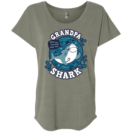 T-Shirts Venetian Grey / X-Small Shark Family trazo - Grandpa Triblend Dolman Sleeve