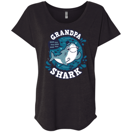 T-Shirts Vintage Black / X-Small Shark Family trazo - Grandpa Triblend Dolman Sleeve