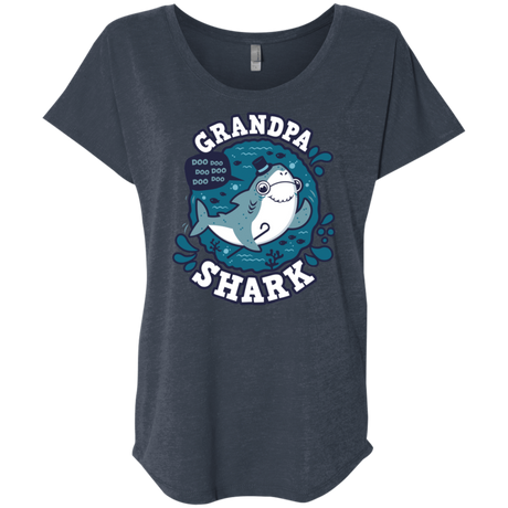 T-Shirts Vintage Navy / X-Small Shark Family trazo - Grandpa Triblend Dolman Sleeve