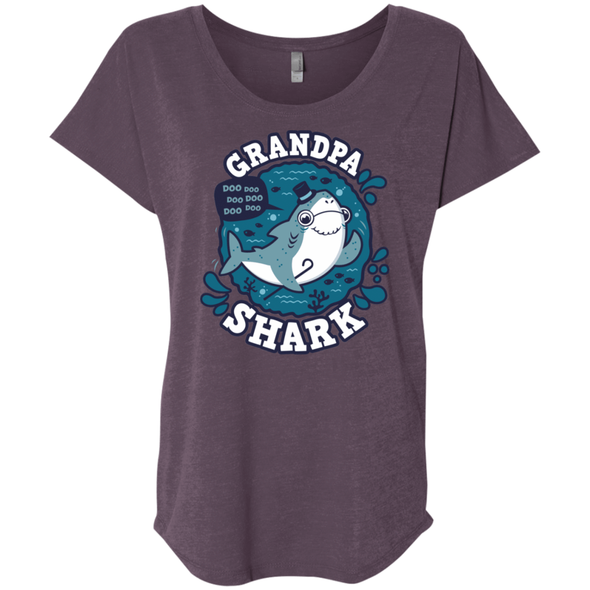 T-Shirts Vintage Purple / X-Small Shark Family trazo - Grandpa Triblend Dolman Sleeve