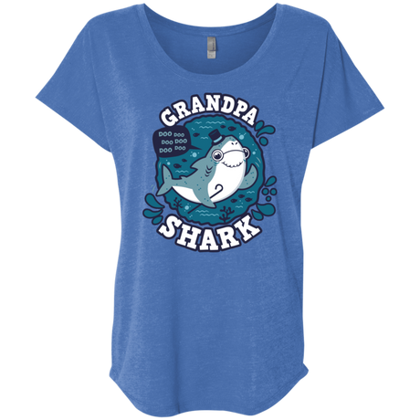 T-Shirts Vintage Royal / X-Small Shark Family trazo - Grandpa Triblend Dolman Sleeve