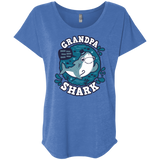 T-Shirts Vintage Royal / X-Small Shark Family trazo - Grandpa Triblend Dolman Sleeve