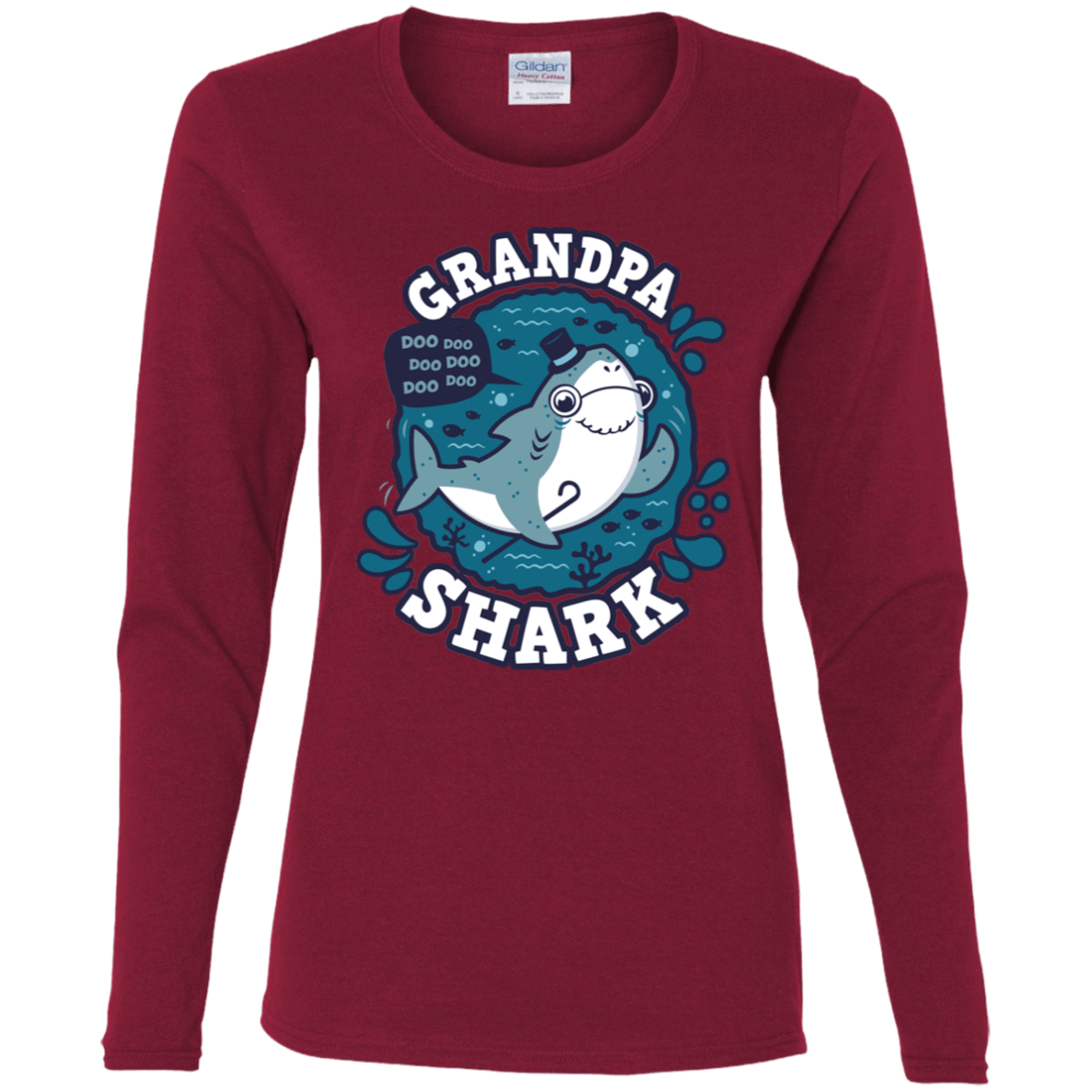 T-Shirts Cardinal / S Shark Family trazo - Grandpa Women's Long Sleeve T-Shirt