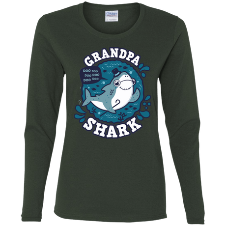 T-Shirts Forest / S Shark Family trazo - Grandpa Women's Long Sleeve T-Shirt