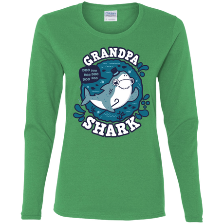 T-Shirts Irish Green / S Shark Family trazo - Grandpa Women's Long Sleeve T-Shirt