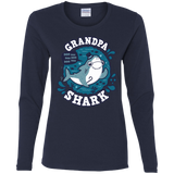 T-Shirts Navy / S Shark Family trazo - Grandpa Women's Long Sleeve T-Shirt