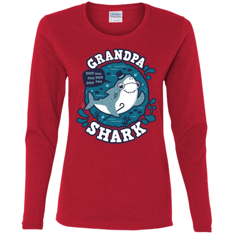 T-Shirts Red / S Shark Family trazo - Grandpa Women's Long Sleeve T-Shirt