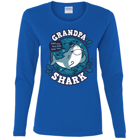 T-Shirts Royal / S Shark Family trazo - Grandpa Women's Long Sleeve T-Shirt