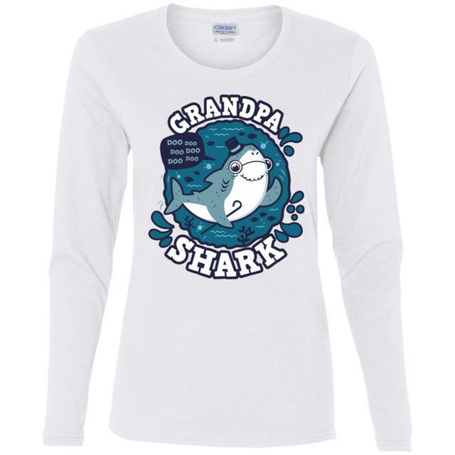 T-Shirts White / S Shark Family trazo - Grandpa Women's Long Sleeve T-Shirt