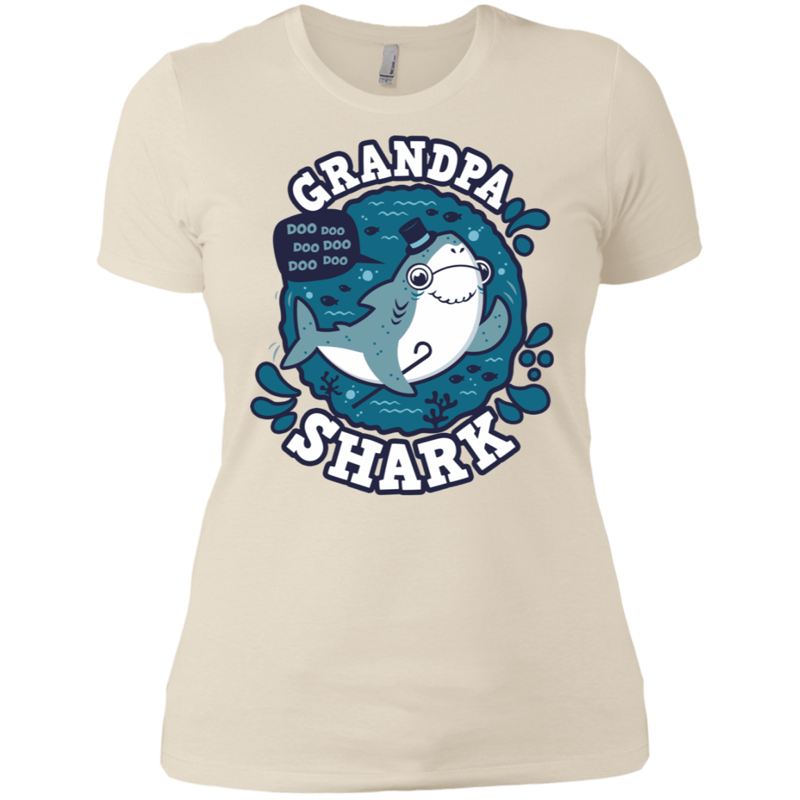 T-Shirts Ivory/ / X-Small Shark Family trazo - Grandpa Women's Premium T-Shirt