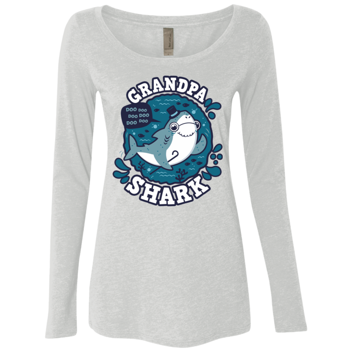 T-Shirts Heather White / S Shark Family trazo - Grandpa Women's Triblend Long Sleeve Shirt