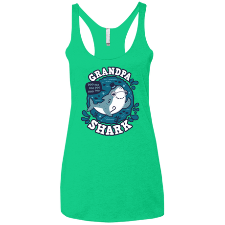 T-Shirts Envy / X-Small Shark Family trazo - Grandpa Women's Triblend Racerback Tank