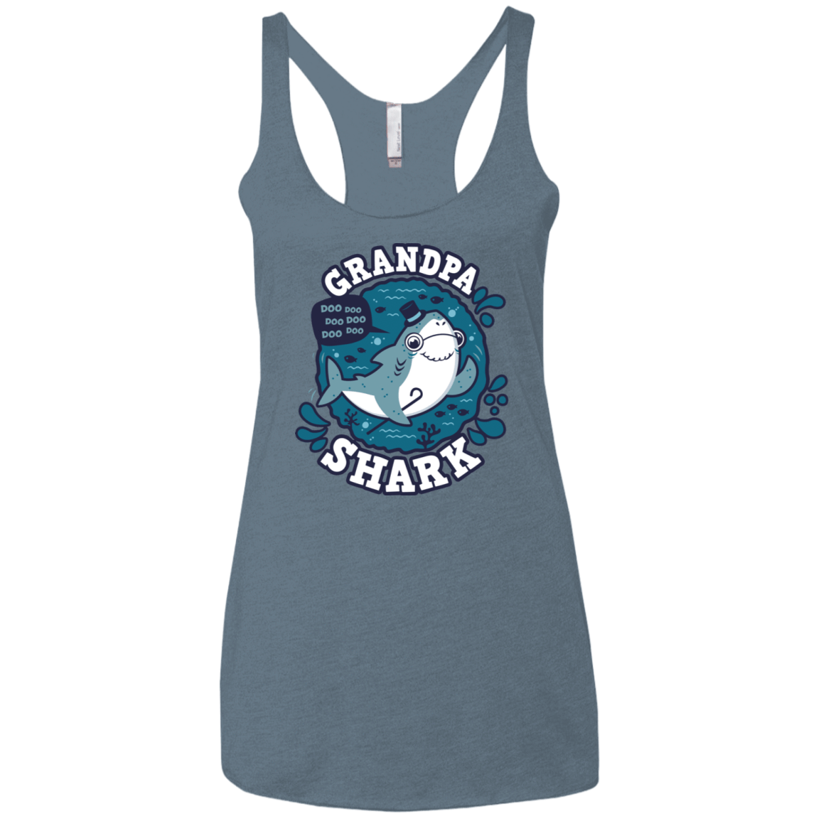 T-Shirts Indigo / X-Small Shark Family trazo - Grandpa Women's Triblend Racerback Tank
