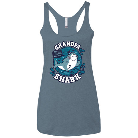 T-Shirts Indigo / X-Small Shark Family trazo - Grandpa Women's Triblend Racerback Tank