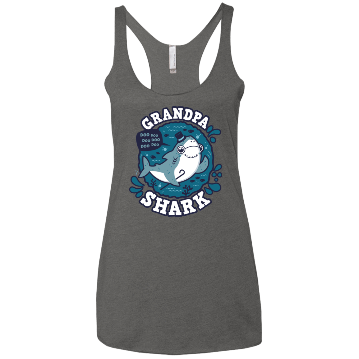 T-Shirts Premium Heather / X-Small Shark Family trazo - Grandpa Women's Triblend Racerback Tank