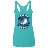 T-Shirts Tahiti Blue / X-Small Shark Family trazo - Grandpa Women's Triblend Racerback Tank