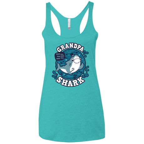 T-Shirts Tahiti Blue / X-Small Shark Family trazo - Grandpa Women's Triblend Racerback Tank