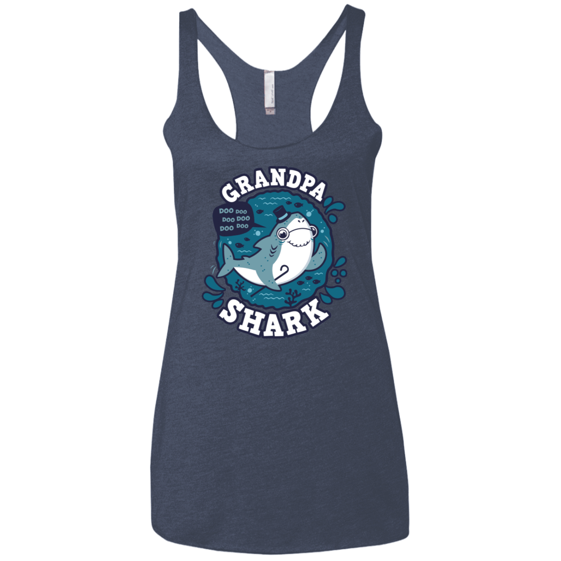 T-Shirts Vintage Navy / X-Small Shark Family trazo - Grandpa Women's Triblend Racerback Tank