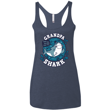 T-Shirts Vintage Navy / X-Small Shark Family trazo - Grandpa Women's Triblend Racerback Tank