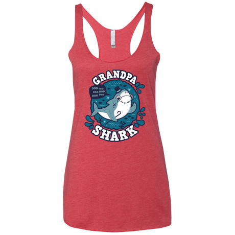 T-Shirts Vintage Red / X-Small Shark Family trazo - Grandpa Women's Triblend Racerback Tank