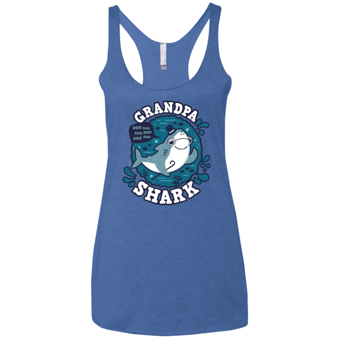 T-Shirts Vintage Royal / X-Small Shark Family trazo - Grandpa Women's Triblend Racerback Tank