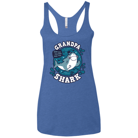 T-Shirts Vintage Royal / X-Small Shark Family trazo - Grandpa Women's Triblend Racerback Tank