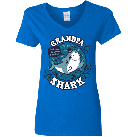 T-Shirts Royal / S Shark Family trazo - Grandpa Women's V-Neck T-Shirt