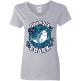 T-Shirts Sport Grey / S Shark Family trazo - Grandpa Women's V-Neck T-Shirt