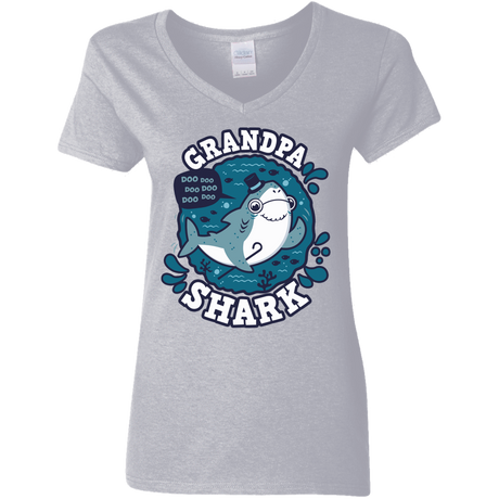 T-Shirts Sport Grey / S Shark Family trazo - Grandpa Women's V-Neck T-Shirt