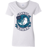 T-Shirts White / S Shark Family trazo - Grandpa Women's V-Neck T-Shirt