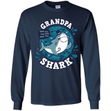 T-Shirts Navy / YS Shark Family trazo - Grandpa Youth Long Sleeve T-Shirt